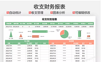 收支财务报表