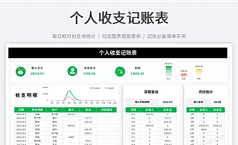 个人收支记账表-财务报表