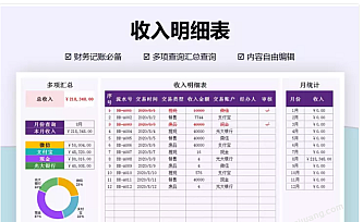 收支表-多项查询汇总-月统计