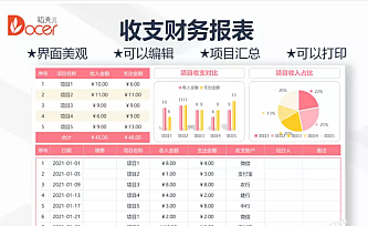 收支财务报表