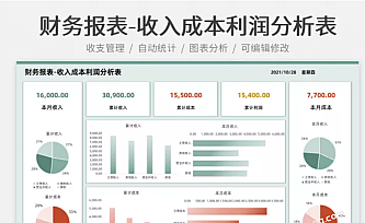 财务报表-收入成本利润表可视化图表