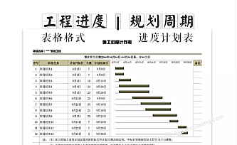 施工计划进度表施工组织甘特图