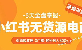 2023小红书无货源电商【保姆级教程从0到日入300】