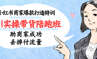 小红书商家爆款打造特训(14期)0-1实操带货陪跑班,助商家成功丢掉付流量