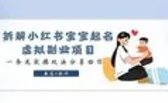 拆解小红书宝宝起名取名虚拟副业项目,实操玩法分享