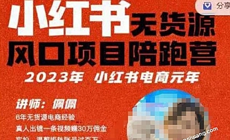 佩佩出品 – 小红书无货源电商(16集课程)第三方平台发货